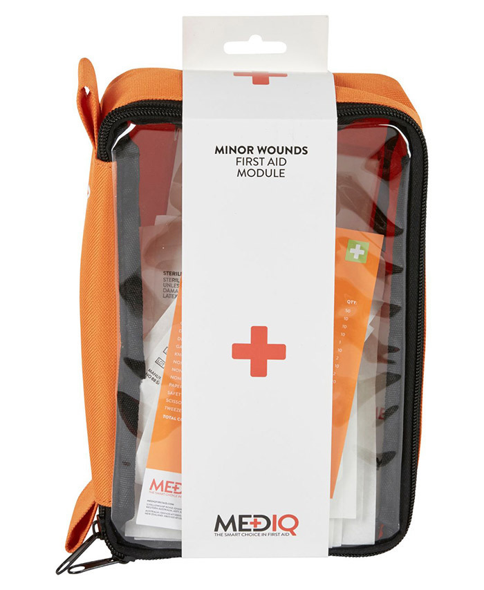 WORKWEAR, SAFETY & CORPORATE CLOTHING SPECIALISTS - DISCONTINUED - MEDIQ INCIDENT READY FIRST AID MODULE MINOR WOUNDS IN ORANGE SOFTPACK