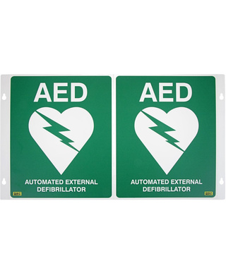 WORKWEAR, SAFETY & CORPORATE CLOTHING SPECIALISTS - DISCONTINUED - AED 3D SIGN 500x300 (225x300 folded)