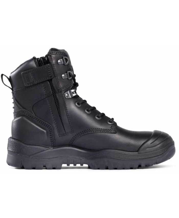 WORKWEAR, SAFETY & CORPORATE CLOTHING SPECIALISTS - Black High Ankle ZipSider Boot w/ Scuff Cap