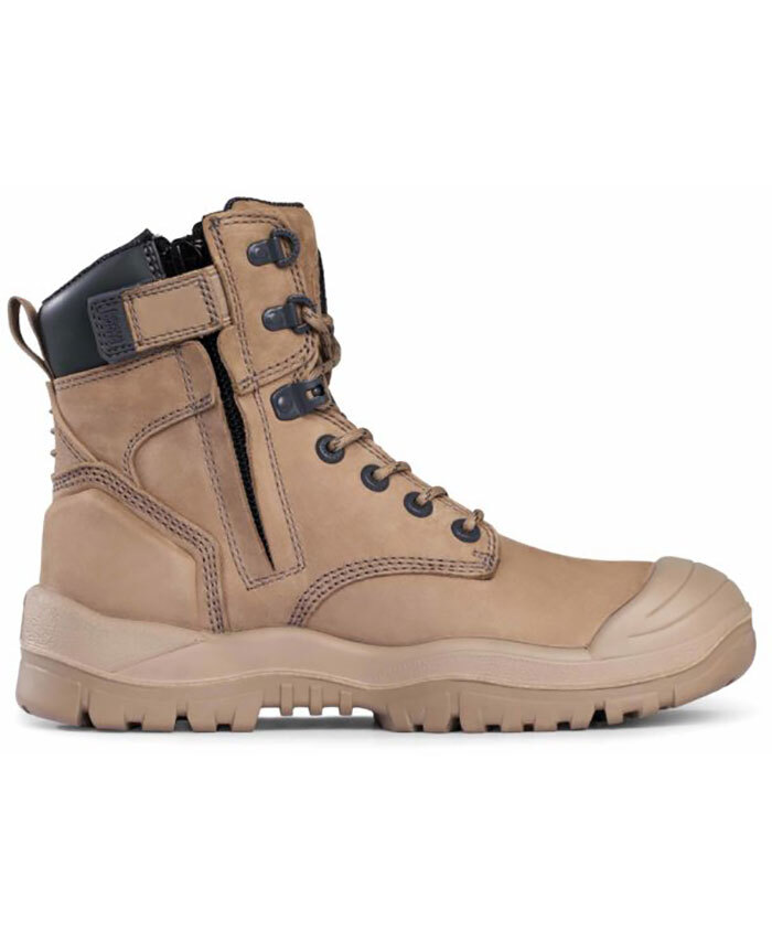 WORKWEAR, SAFETY & CORPORATE CLOTHING SPECIALISTS - Stone High Leg ZipSider Boot w/ Scuff Cap