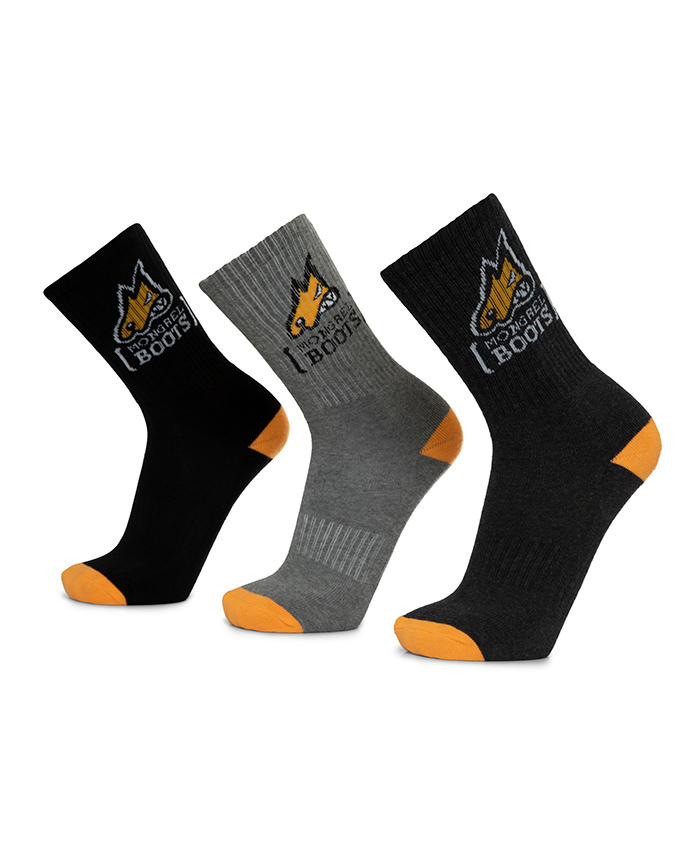 WORKWEAR, SAFETY & CORPORATE CLOTHING SPECIALISTS - Mongrel Bamboo Socks Black Boot Socks Pack of 3