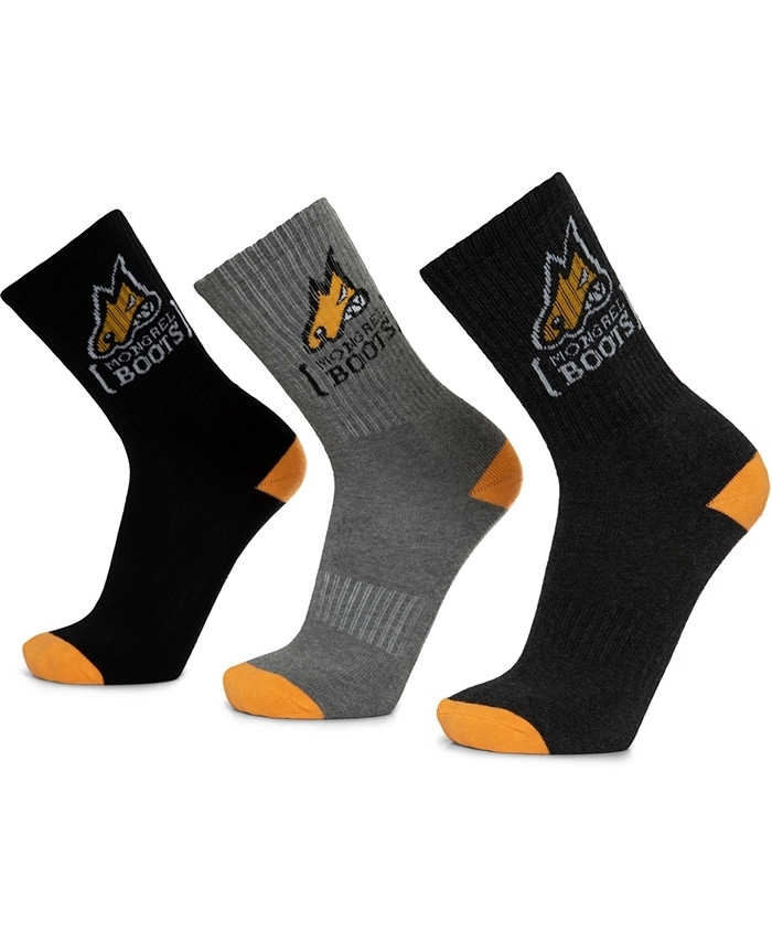 WORKWEAR, SAFETY & CORPORATE CLOTHING SPECIALISTS Mongrel Cotton Socks Black Boot Socks Pack of 5