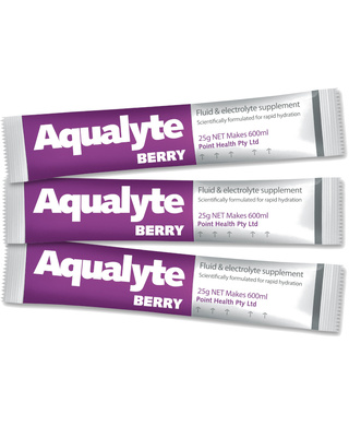 WORKWEAR, SAFETY & CORPORATE CLOTHING SPECIALISTS - Aqualyte Electrolyte Powder Berry Flavoured Sachets 25g x 50