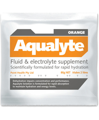 WORKWEAR, SAFETY & CORPORATE CLOTHING SPECIALISTS - Aqualyte Electrolyte Powder Orange Flavoured Sachets 80g x 100