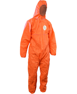 WORKWEAR, SAFETY & CORPORATE CLOTHING SPECIALISTS - 'Chemguard' SMS disposable coveralls - orange - Medium
