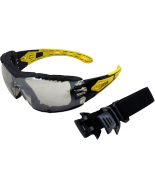 WORKWEAR, SAFETY & CORPORATE CLOTHING SPECIALISTS - Evolve Silver Mirror Safety Glasses with Gasket & Headband