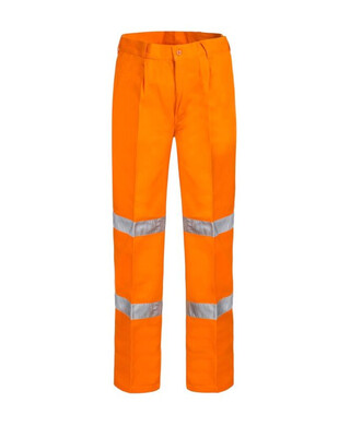WORKWEAR, SAFETY & CORPORATE CLOTHING SPECIALISTS - Single Pleat Cotton Drill Trouser with 3M Tape