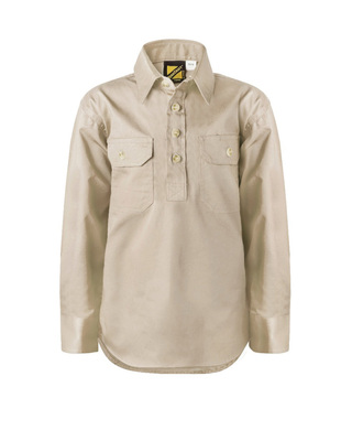 WORKWEAR, SAFETY & CORPORATE CLOTHING SPECIALISTS - Lightweight LS KIDS half placket shirt