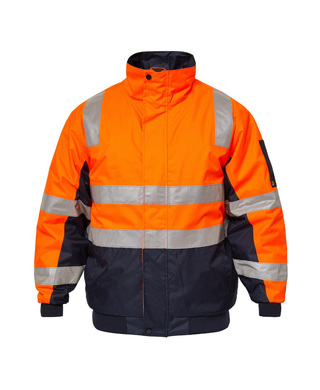 WORKWEAR, SAFETY & CORPORATE CLOTHING SPECIALISTS - Hi Vis Modern Two Tone Bomber Jacket with  CSR1303-6A Tape 50 wash