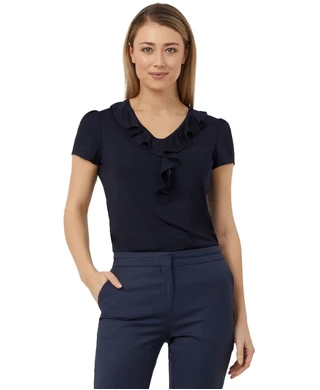 WORKWEAR, SAFETY & CORPORATE CLOTHING SPECIALISTS - NNT - MATT JERSEY CAP SLEEVE RUFFLE NECK T-TOP
