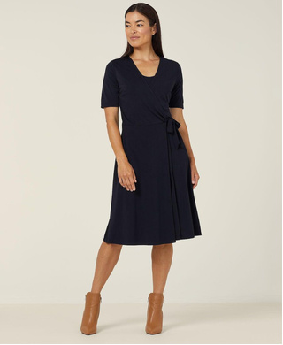 WORKWEAR, SAFETY & CORPORATE CLOTHING SPECIALISTS - JERSEY WRAP DRESS-Dark Navy-4XL