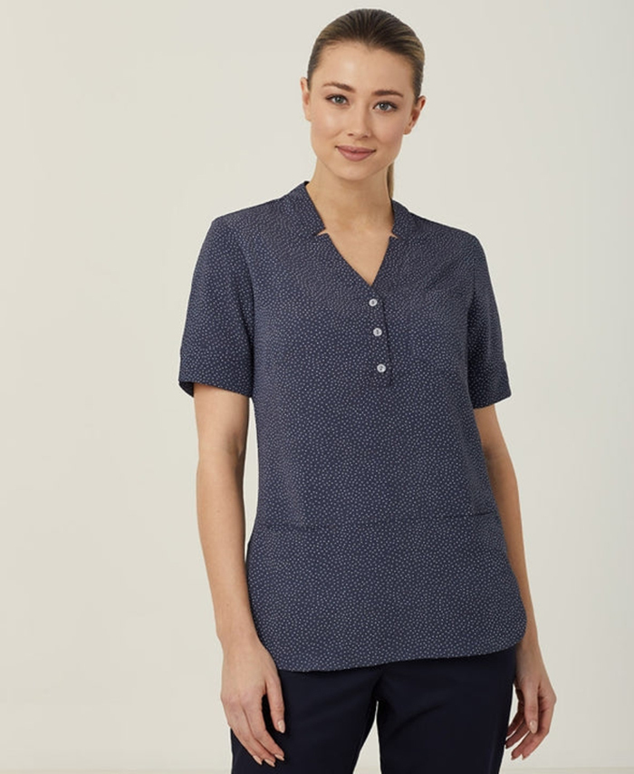 WORKWEAR, SAFETY & CORPORATE CLOTHING SPECIALISTS - Silvi Spot Print Short Sleeve Tunic 