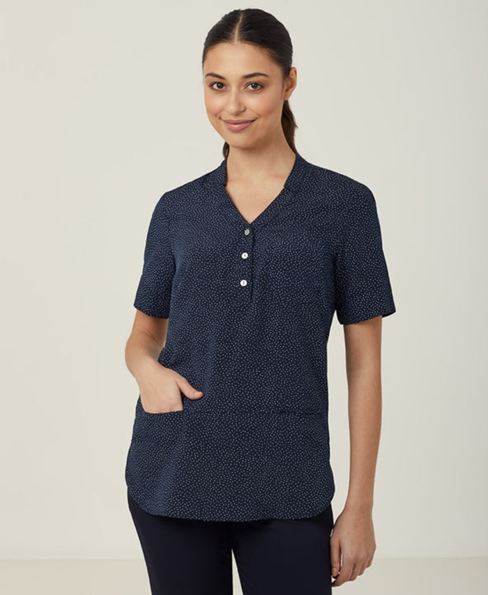 WORKWEAR, SAFETY & CORPORATE CLOTHING SPECIALISTS - Silvi Spot Print Short Sleeve Tunic 