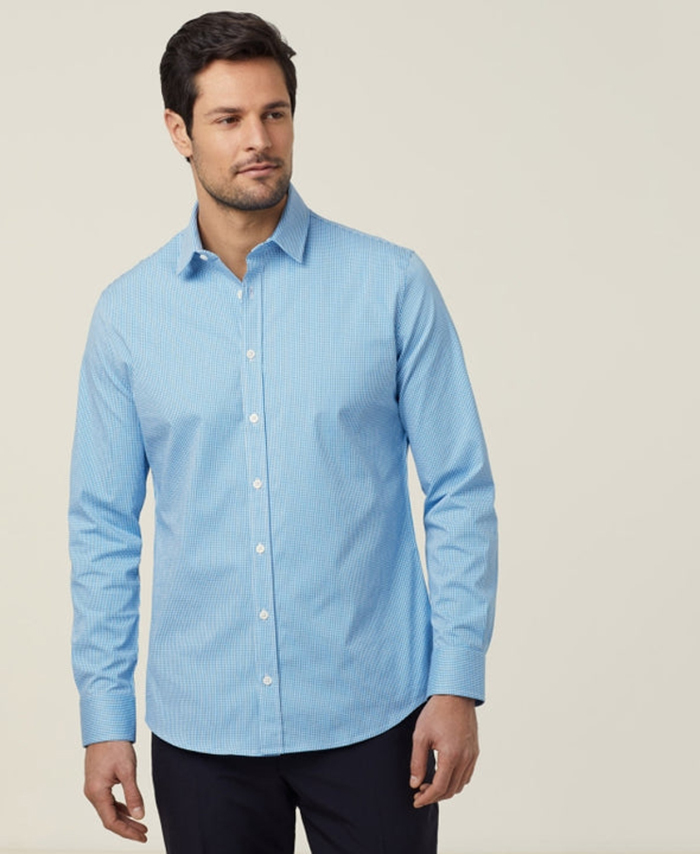 WORKWEAR, SAFETY & CORPORATE CLOTHING SPECIALISTS - Gingham L/Sleeve Slim Fit Shirt 