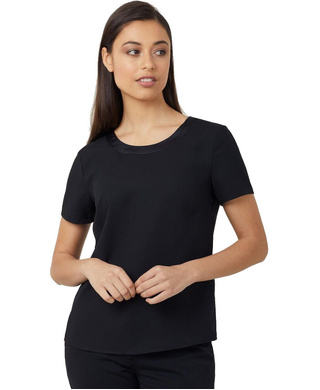 WORKWEAR, SAFETY & CORPORATE CLOTHING SPECIALISTS - NNT - SATIN BACK CREPE SHORT SLEEVE TOP