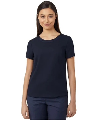 WORKWEAR, SAFETY & CORPORATE CLOTHING SPECIALISTS - NNT - SATIN BACK CREPE SHORT SLEEVE TOP