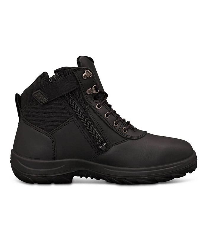 WORKWEAR, SAFETY & CORPORATE CLOTHING SPECIALISTS - WB 26 - 140mm Lace Up Zip Side Work Boot - Black