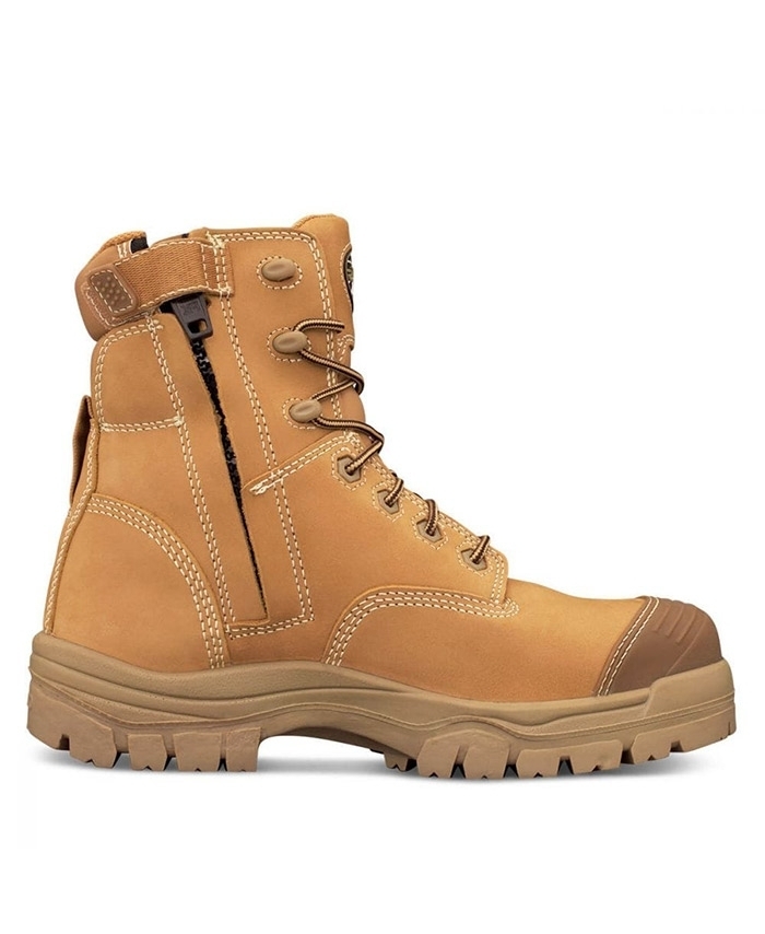 WORKWEAR, SAFETY & CORPORATE CLOTHING SPECIALISTS - AT 45 - 150mm Zip Side Lace Up Boot - Wheat