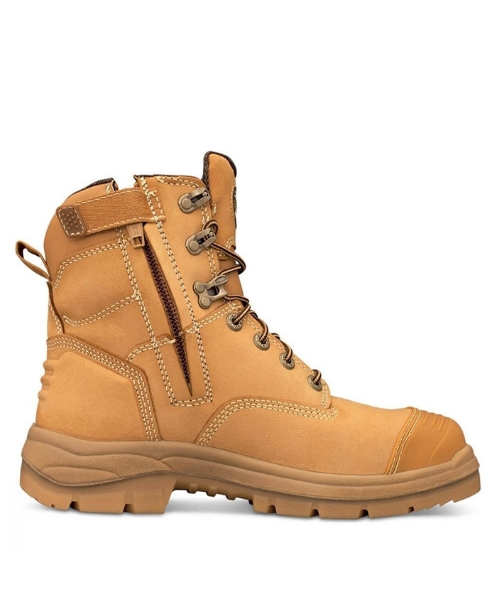 WORKWEAR, SAFETY & CORPORATE CLOTHING SPECIALISTS - AT 55 - 150mm Zip Side Lace Up Boot - Wheat