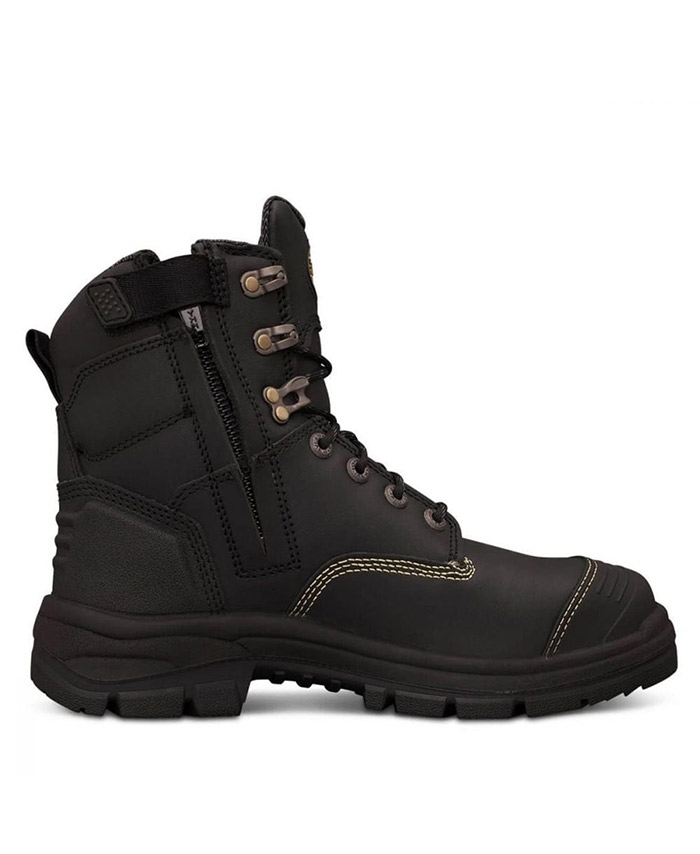 WORKWEAR, SAFETY & CORPORATE CLOTHING SPECIALISTS - AT 55 - 150mm Zip Side Lace Up Boot - Black