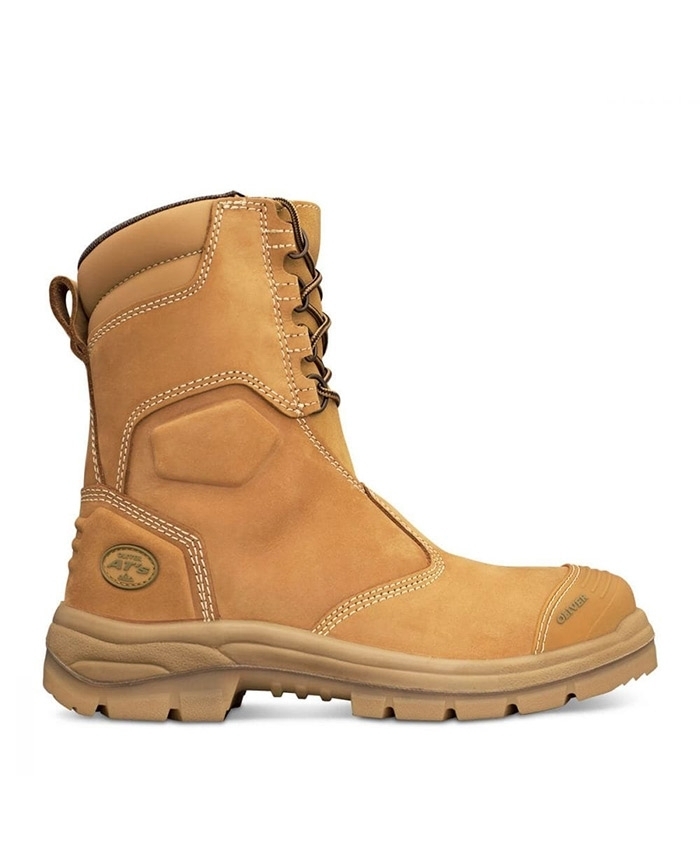 WORKWEAR, SAFETY & CORPORATE CLOTHING SPECIALISTS - AT 55 - 200mm Zip Side Lace Up Boot - Wheat