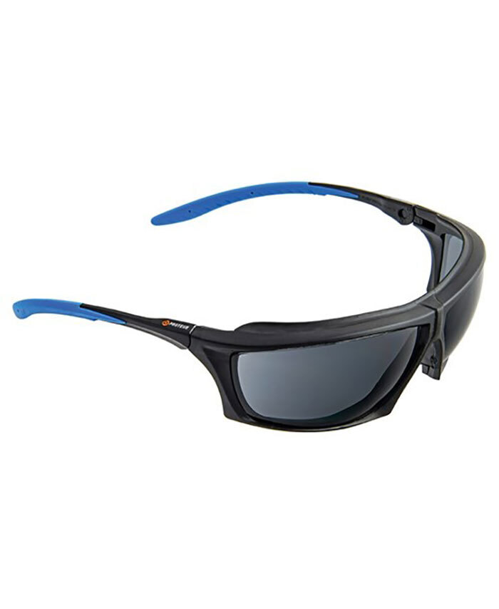 WORKWEAR, SAFETY & CORPORATE CLOTHING SPECIALISTS - PROTEUS 2 SAFETY GLASSES SMOKE LENS DUST GUARD, RATCHET ARMS