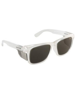 WORKWEAR, SAFETY & CORPORATE CLOTHING SPECIALISTS - SAFETY GLASSES FRONTSIDE SMOKE LENS WITH CLEAR FRAME