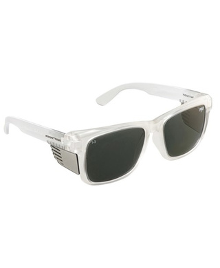 WORKWEAR, SAFETY & CORPORATE CLOTHING SPECIALISTS - SAFETY GLASSES FRONTSIDE POLARISED SMOKE LENS WITH CLEAR FRAME