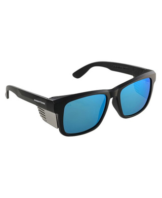 WORKWEAR, SAFETY & CORPORATE CLOTHING SPECIALISTS - SAFETY GLASSES FRONTSIDE POLARISED BLUE REVO LENS WITH BLACK FRAME