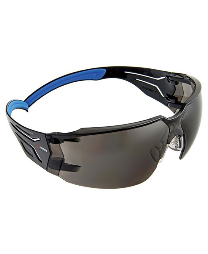 WORKWEAR, SAFETY & CORPORATE CLOTHING SPECIALISTS - PROTEUS 4 SAFETY GLASSES SMOKE LENS SUPER FLEX ARMS