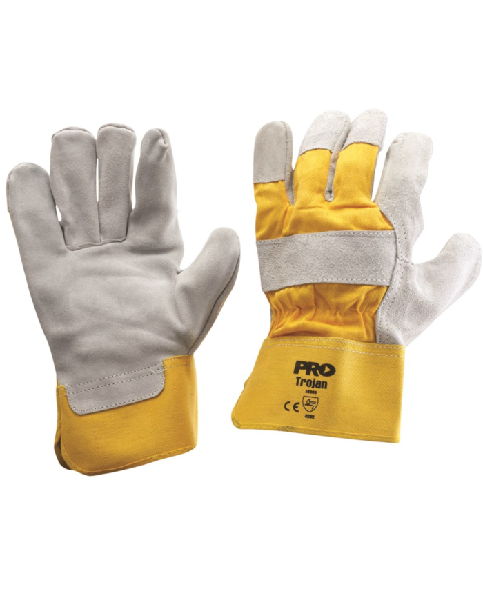 WORKWEAR, SAFETY & CORPORATE CLOTHING SPECIALISTS - Yellow/Grey Leather Gloves