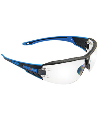 WORKWEAR, SAFETY & CORPORATE CLOTHING SPECIALISTS - PROTEUS 1 SAFETY GLASSES CLEAR LENS INTEGRATED BROW DUST GUARD (MOQ 12)