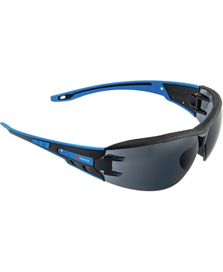 WORKWEAR, SAFETY & CORPORATE CLOTHING SPECIALISTS - PROTEUS 1 SAFETY GLASSES SMOKE LENS INTEGRATED BROW DUST GUARD (MOQ 12)