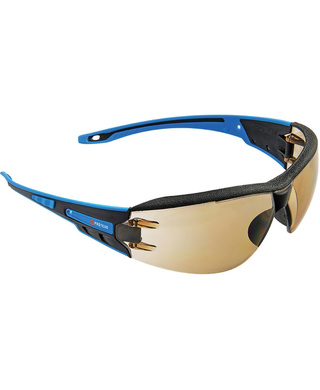 WORKWEAR, SAFETY & CORPORATE CLOTHING SPECIALISTS - PROTEUS 1 SAFETY GLASSES LIGHT BROWN LENS INTEGRATED BROW DUST GUARD