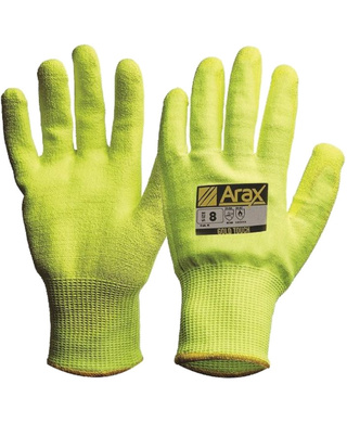 WORKWEAR, SAFETY & CORPORATE CLOTHING SPECIALISTS - Arax Gold Hi-Vis Yellow With Hi-Vis Yellow PU Palm