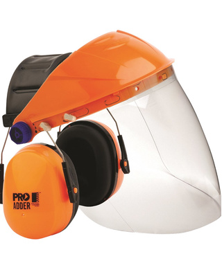 WORKWEAR, SAFETY & CORPORATE CLOTHING SPECIALISTS - Striker Browguard + Clear Visor + Adder Earmuff Combo
