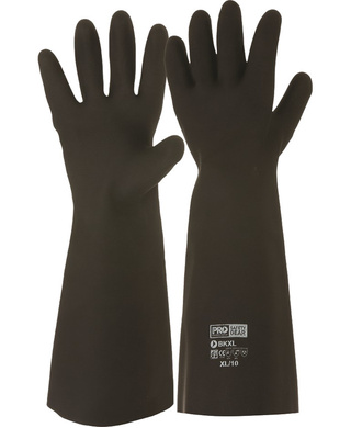 WORKWEAR, SAFETY & CORPORATE CLOTHING SPECIALISTS - Black Knight 46cm Rubber Gloves
