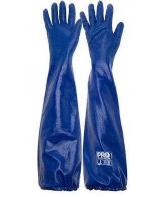 WORKWEAR, SAFETY & CORPORATE CLOTHING SPECIALISTS - Blue Nitrile Extended Length Chemical Glove (MOQ 6)