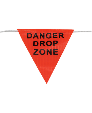 WORKWEAR, SAFETY & CORPORATE CLOTHING SPECIALISTS - 30M 'DANGER DROP ZONE' Bunting Orange
