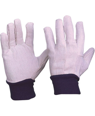 WORKWEAR, SAFETY & CORPORATE CLOTHING SPECIALISTS - Cotton Drill Blue Knit Wrist Gloves Men's Size (MOQ 12)