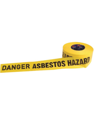 WORKWEAR, SAFETY & CORPORATE CLOTHING SPECIALISTS - Barricade Tape - 300m x 75mm DANGER ASBESTOS DUST HAZARD Print