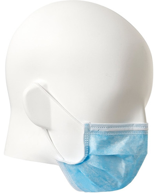 WORKWEAR, SAFETY & CORPORATE CLOTHING SPECIALISTS - DISPOSABLE FACE MASK BLUE 3 PLY