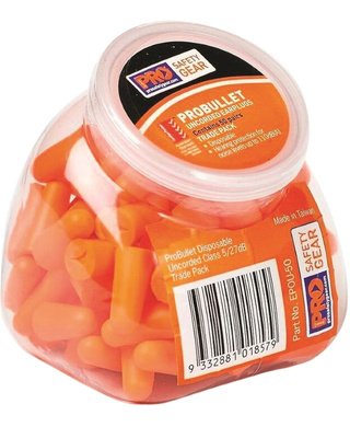 WORKWEAR, SAFETY & CORPORATE CLOTHING SPECIALISTS - Probullet Disposable Uncorded Earplugs 50 Pack Uncorded