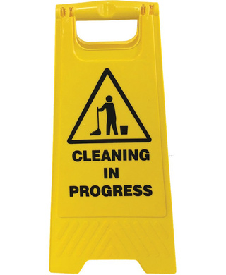 WORKWEAR, SAFETY & CORPORATE CLOTHING SPECIALISTS - DISCONTINUED - Floor Stand Yellow 'Cleaning In Progress'