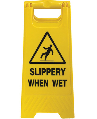 WORKWEAR, SAFETY & CORPORATE CLOTHING SPECIALISTS - DISCONTINUED - Floor Stand Yellow 'Slippery When Wet'