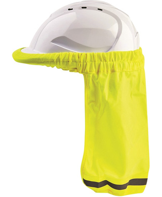 WORKWEAR, SAFETY & CORPORATE CLOTHING SPECIALISTS - Hard Hat Neck Sun Shade Fluro Yellow
