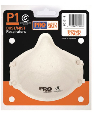 WORKWEAR, SAFETY & CORPORATE CLOTHING SPECIALISTS - P1 Respirators in Blister Pack - 5 Pk