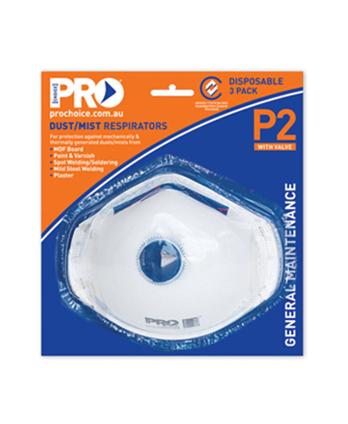 WORKWEAR, SAFETY & CORPORATE CLOTHING SPECIALISTS - P2 with Valve  Respirators in Blister Pack - 3 Pk
