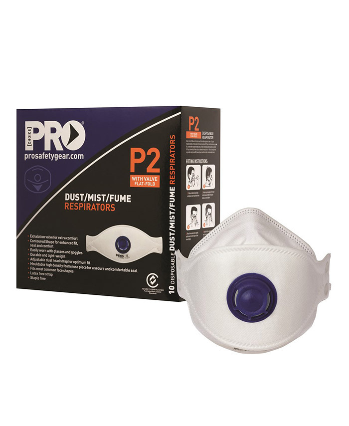 WORKWEAR, SAFETY & CORPORATE CLOTHING SPECIALISTS - Dust Masks Flat Fold P2+Valve