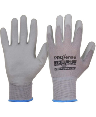 WORKWEAR, SAFETY & CORPORATE CLOTHING SPECIALISTS - PRO-LITE Grey PU Palm on Grey Nylon Liner (MOQ 12)